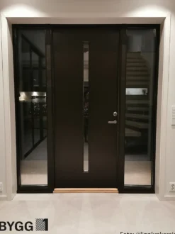 Ytterdør tofløyet Hovdeby frostet glass hvit høyre 170x210 cm