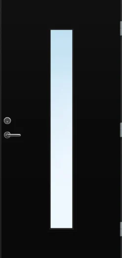 Ytterdør Volda med glass mørk grå venstre 90x200 cm